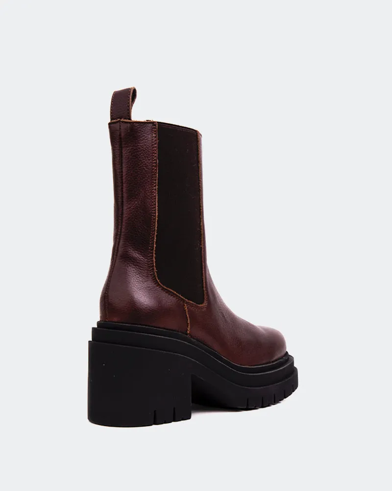 Bastille Brown Leather Original Gloss Chelsea Boots