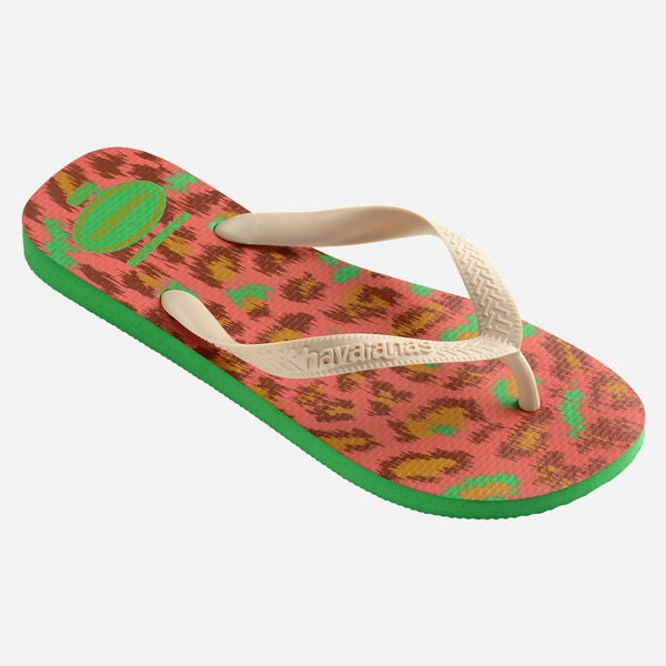 HAVAIANAS TOP ANIMALS - LEAF GREEN Slippers With Great Arch Support