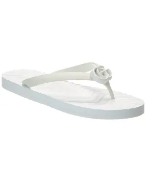 Gucci GG Rubber Flip Flop Comfort Footbed Flip Flops Size 7