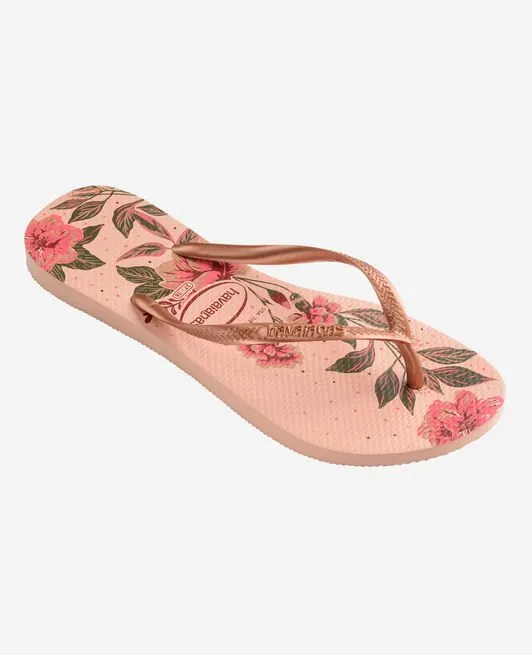 Flip Flops Feet HAVAIANAS SLIM ORGANIC - BALLET ROSE.GOLDEN BLUSH