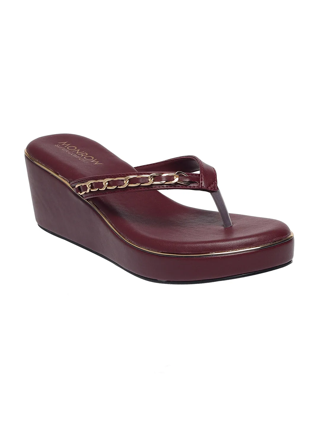 Sandals Rosalie Maroon Wedge Heels