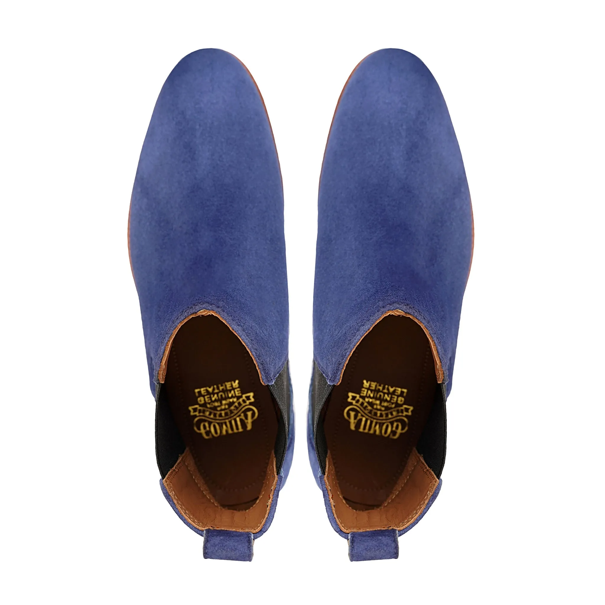 Hassel - Men's Light Blue Kid Suede Chelsea Boot Chelsea Boots Hombre