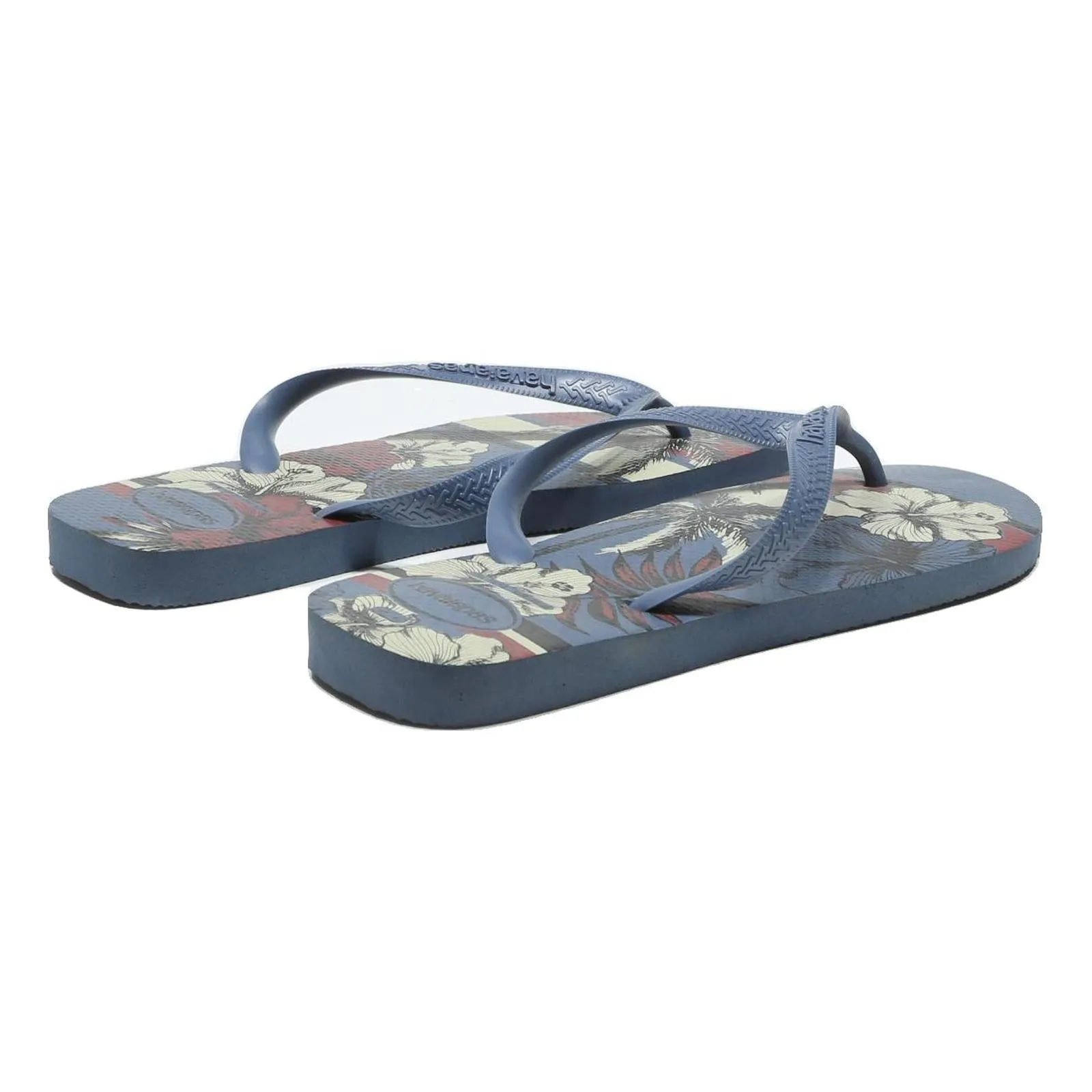 Flip Flops Rider HAVAIANAS Floral Print Mens Blue Synthetic Flip Flops UK 10.5 Beach Casual