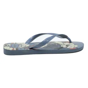 J K Flip Flop HAVAIANAS Floral Print Mens Blue Synthetic Flip Flops UK 10.5 Beach Casual