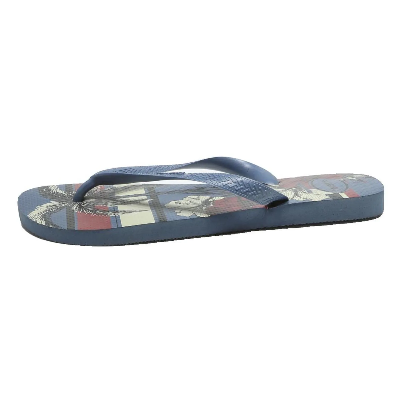 HAVAIANAS Floral Print Mens Blue Synthetic Flip Flops UK 10.5 Beach Casual Flip Flops Cheapest Price