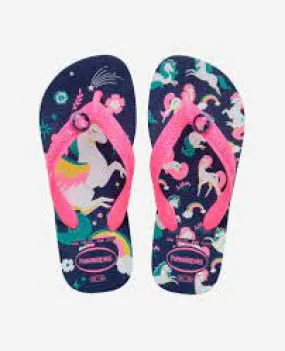 So Comfy Foam Flip Flops HAVAIANAS KIDS FANTASY - NAVY BLUE