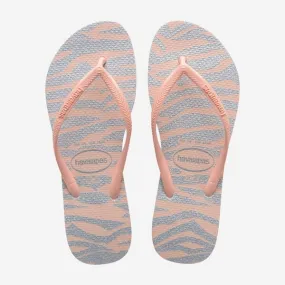 HAVAIANAS SLIM ANIMALS GLITTER  - BALLET ROSE Archies Flip Flops