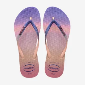 Square Flip Flops HAVAIANAS SLIM GRADIENT SUNSET - BALLET ROSE