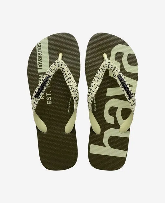 Famous Flip Flops HAVAIANAS TOP LOGOMANIA MID TECH - BLACK