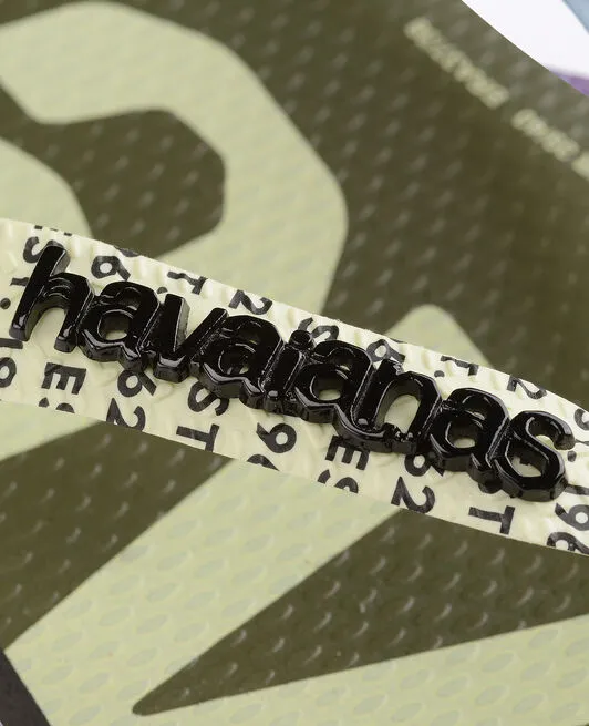 HAVAIANAS TOP LOGOMANIA MID TECH - BLACK One Strap Flip Flops