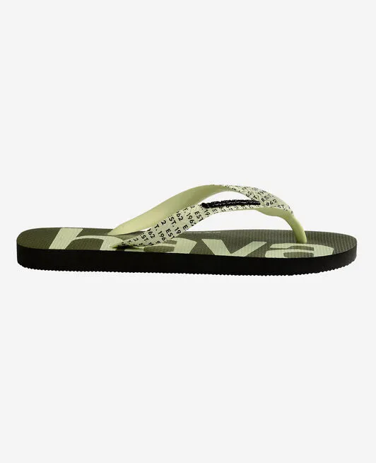 HAVAIANAS TOP LOGOMANIA MID TECH - BLACK Platform Wedge Flip Flops