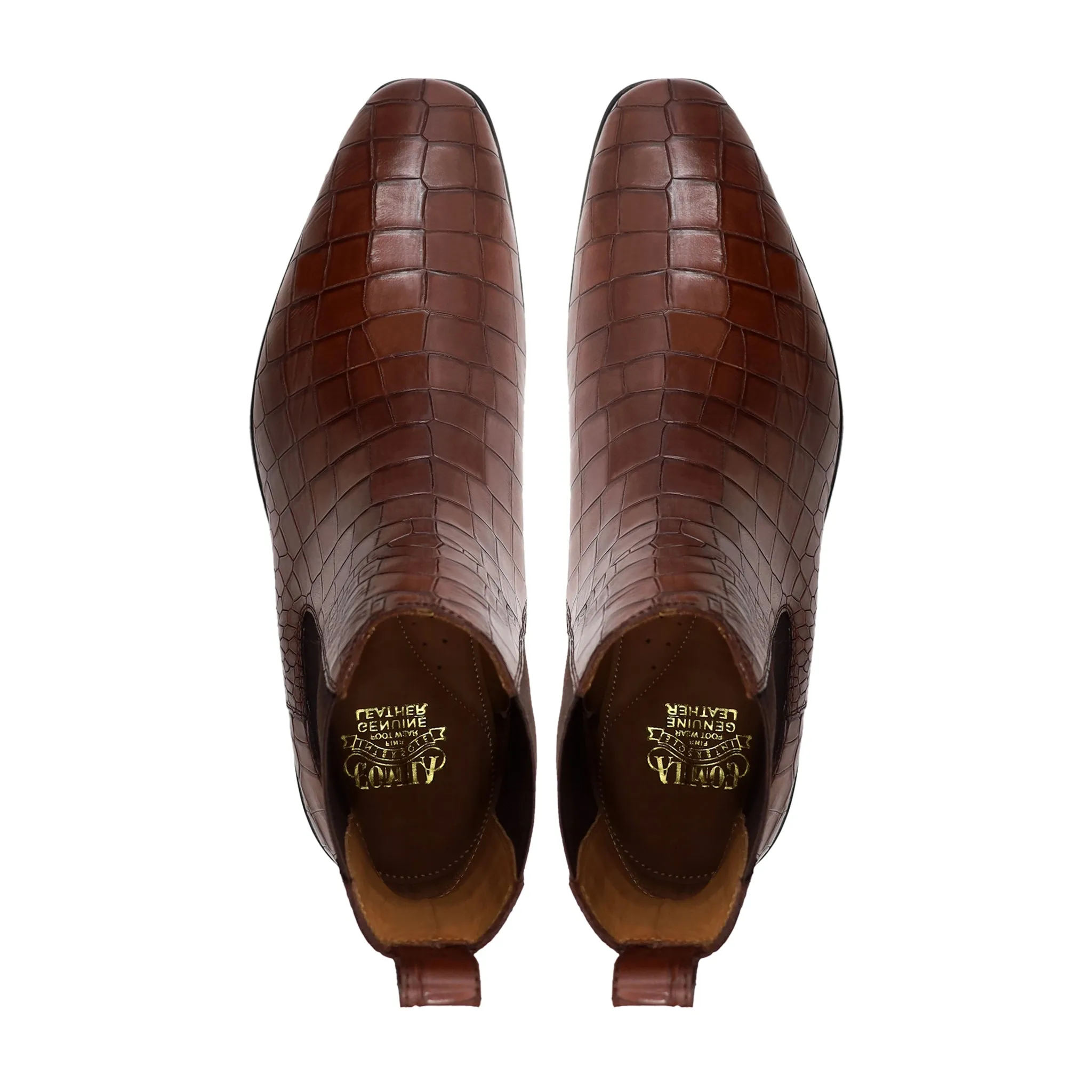 Haward - Men's Reddish Brown Calf Leather Chelsea Boot Flexible Chelsea Boots