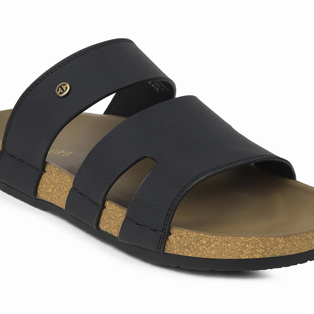 Healers Black Casual Slipper For Mens AOL-5 By Liberty Rx Slide Sandals