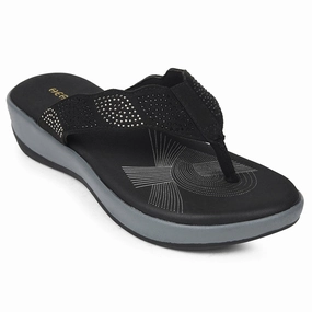 Healers Black Casual Slipper For Women JJL-13 By Liberty Ross Slippers