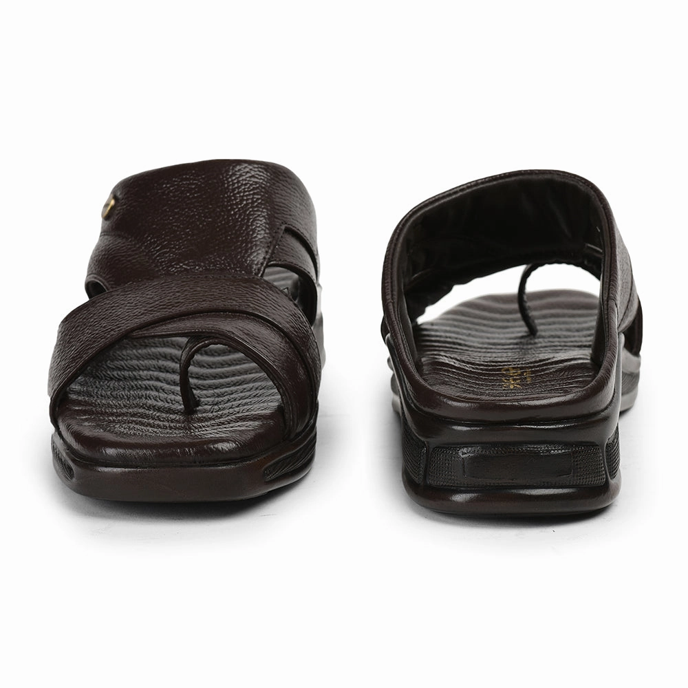 Slippers Flowers Healers Brown Casual Slippers For Men 2050-802 By Liberty