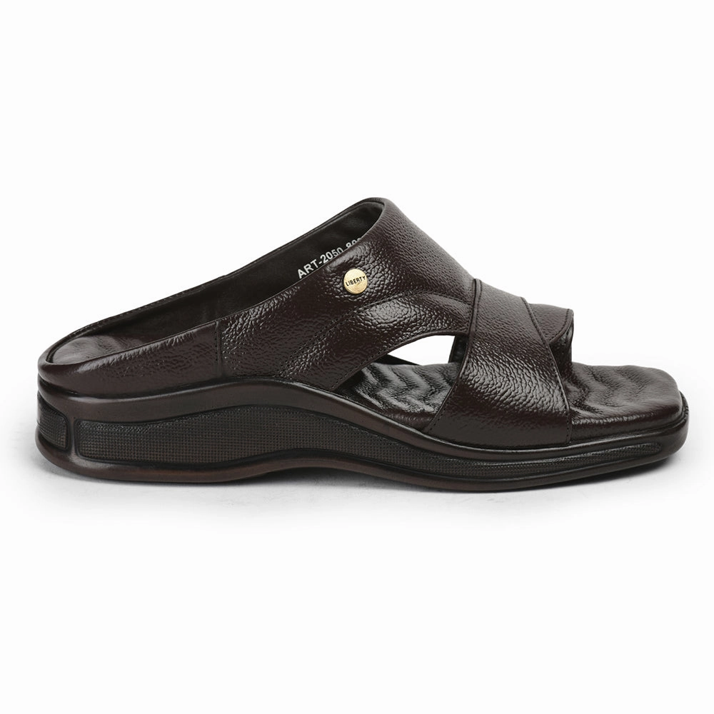 Healers Brown Casual Slippers For Men 2050-802 By Liberty Sam Slippers