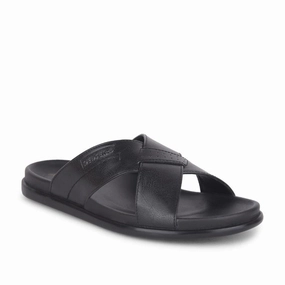 Slides On Sale Healers Casual Black Slippers For Men LEEKS-2 By Liberty