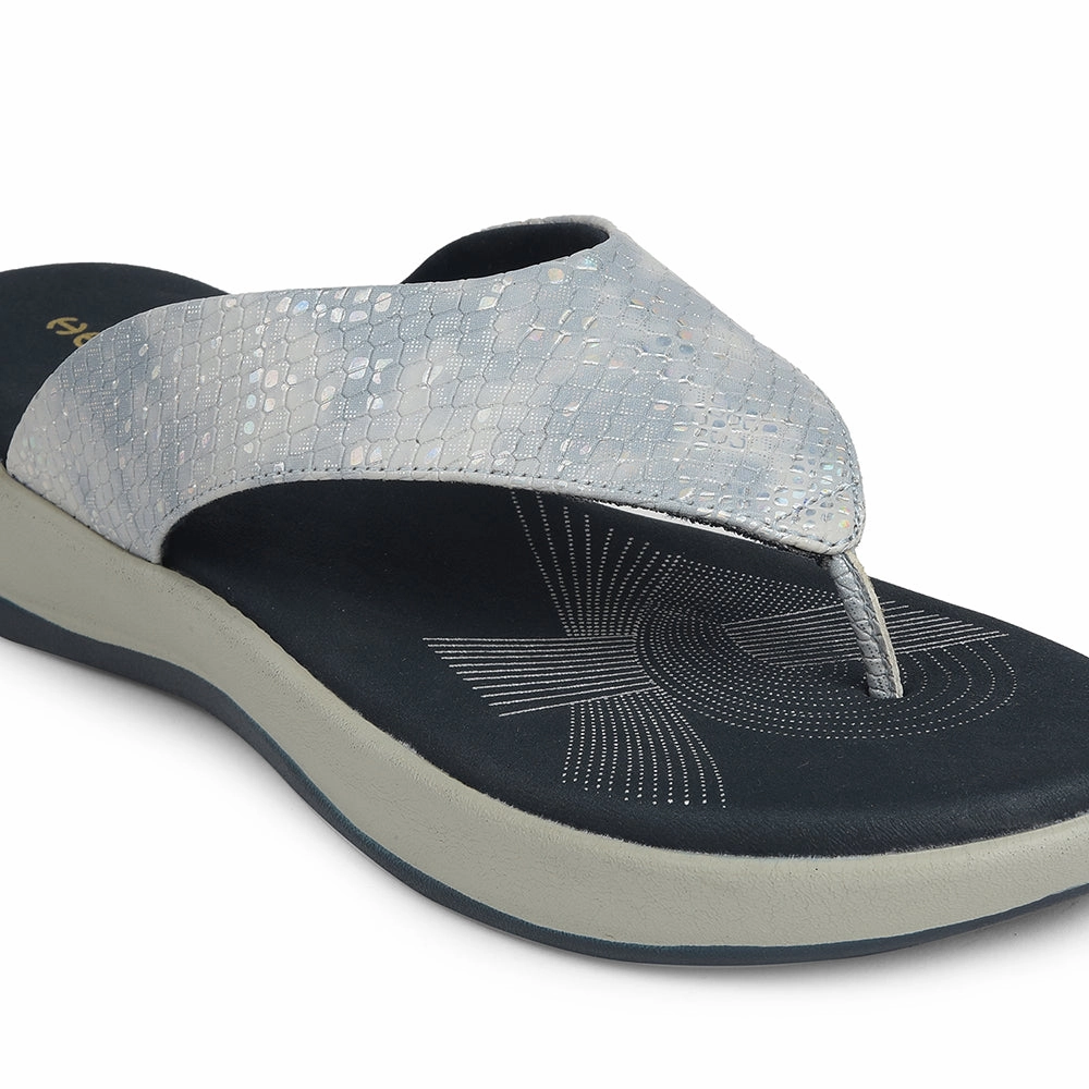 Healers Silver Casual Slipper For Women JJL-12 By Liberty Truck Slippers