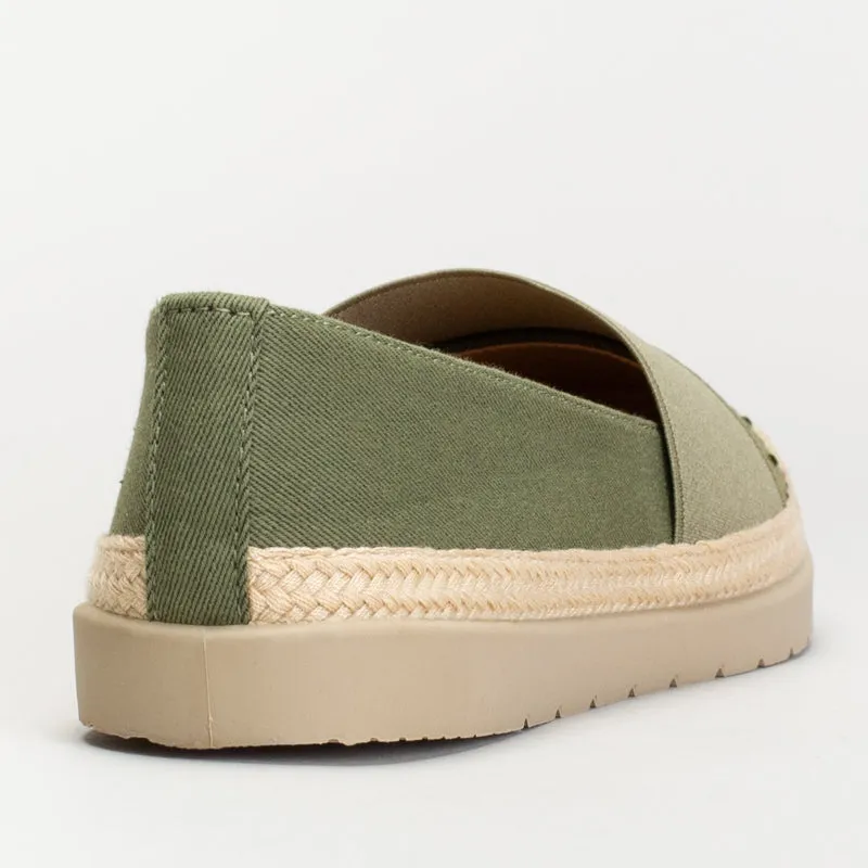 Bottom Tennis Shoes Slip On With Broad Elastic And Rhinestone Detail