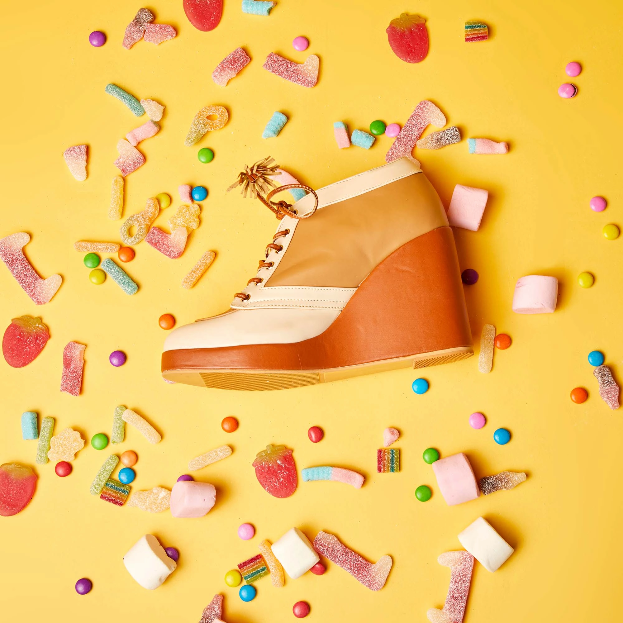 High Heels Clearance Nougat Sneaker Wedges - Sugar Rush