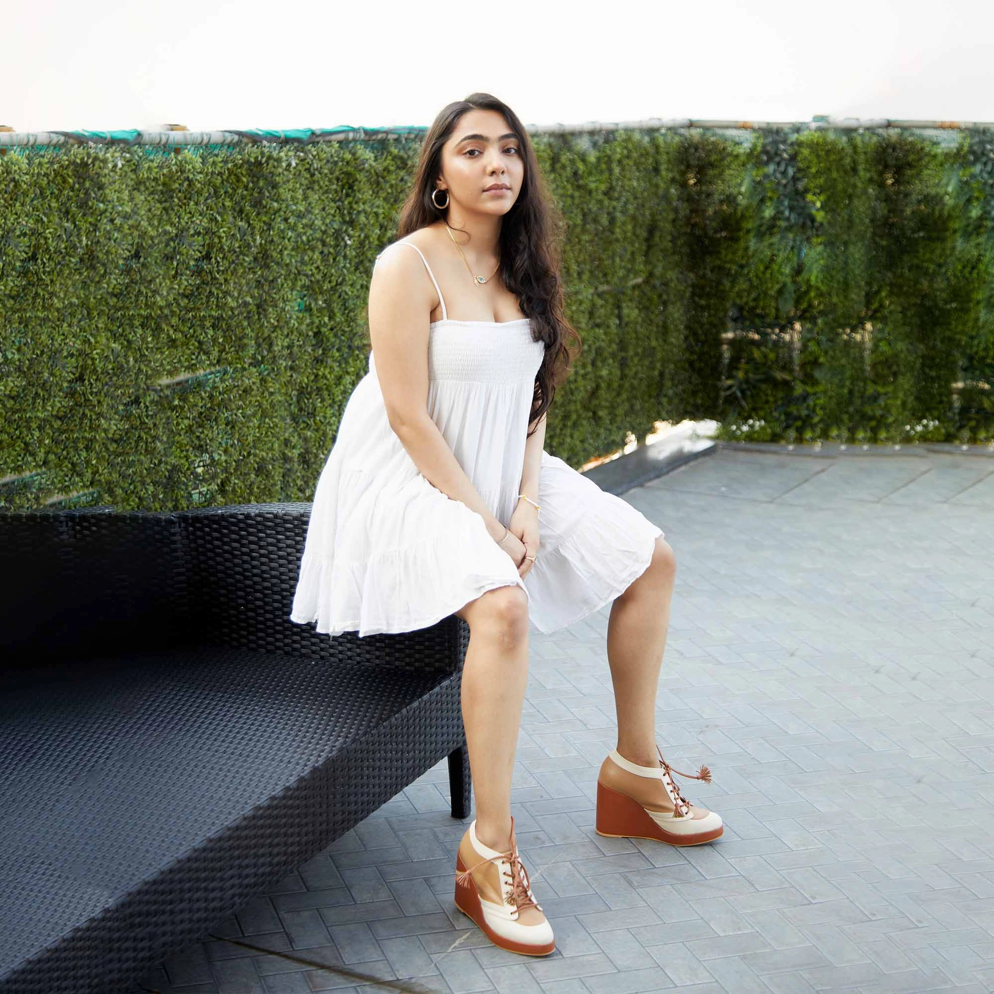 Nougat Sneaker Wedges - Sugar Rush Gold High Heels Sale