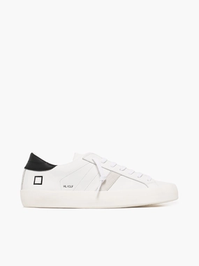 Piano Shoes Flats Hill Low White  black leather