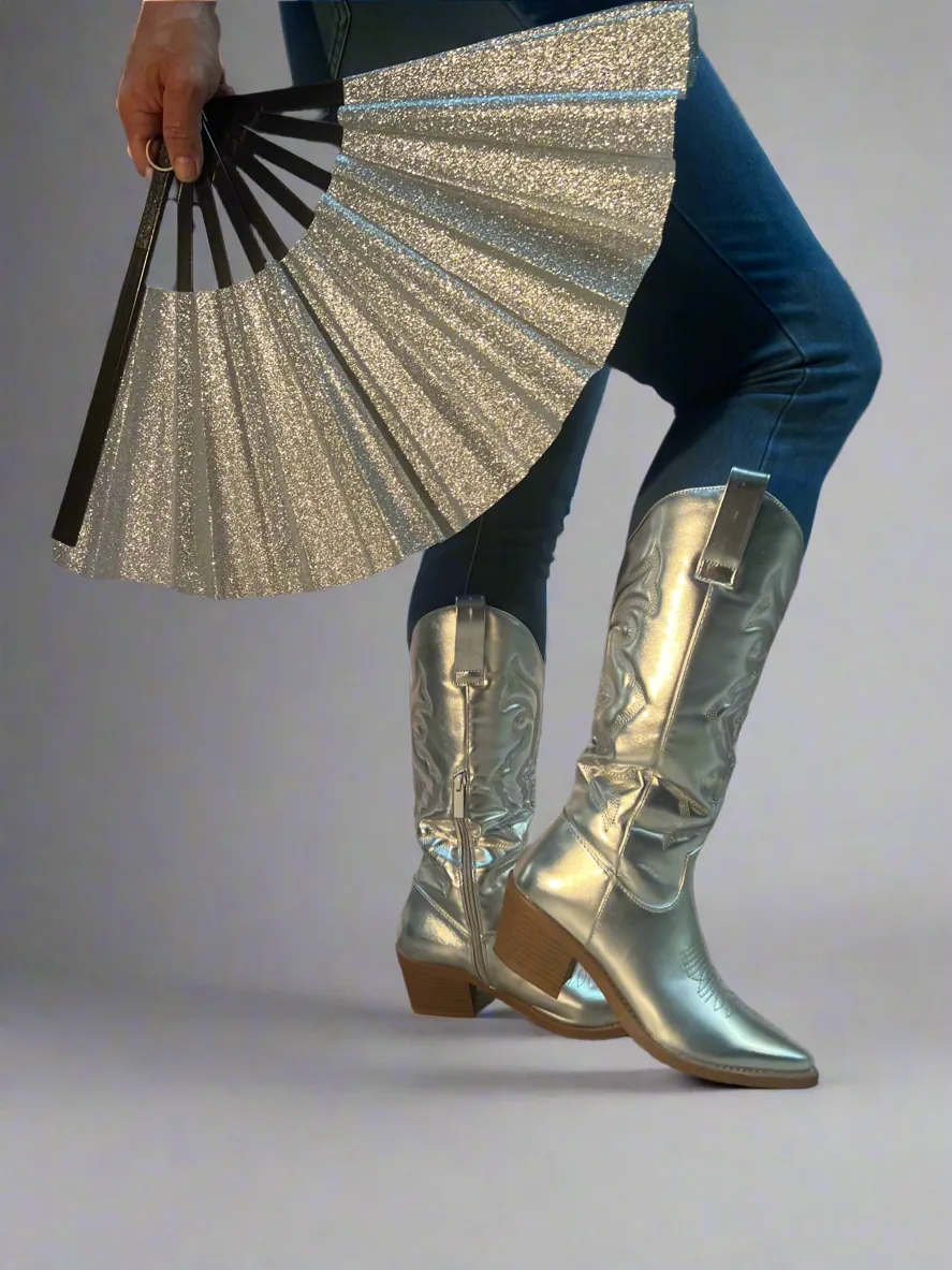 Brown Calf Boots HOMETOWN-2 Silver