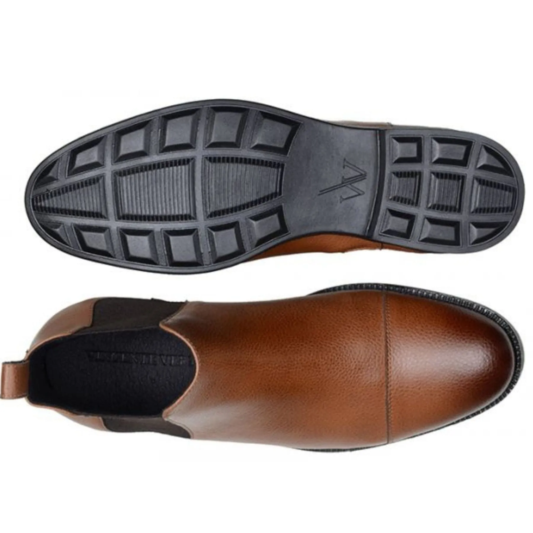 'Terni' classic vegan leather Chelsea boot by Vincente Verde -  cognac Boys Chelsea Boots