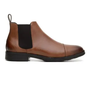 'Terni' classic vegan leather Chelsea boot by Vincente Verde -  cognac Best Chelsea Boots Under 150