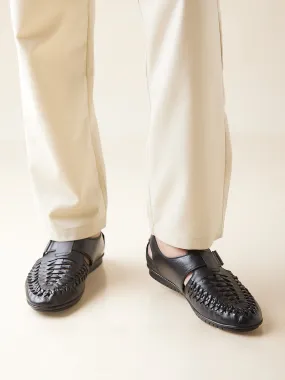 Espadrille Sandals Gucci Imperio By Regal Black Mens Formal Leather Woven Sandals