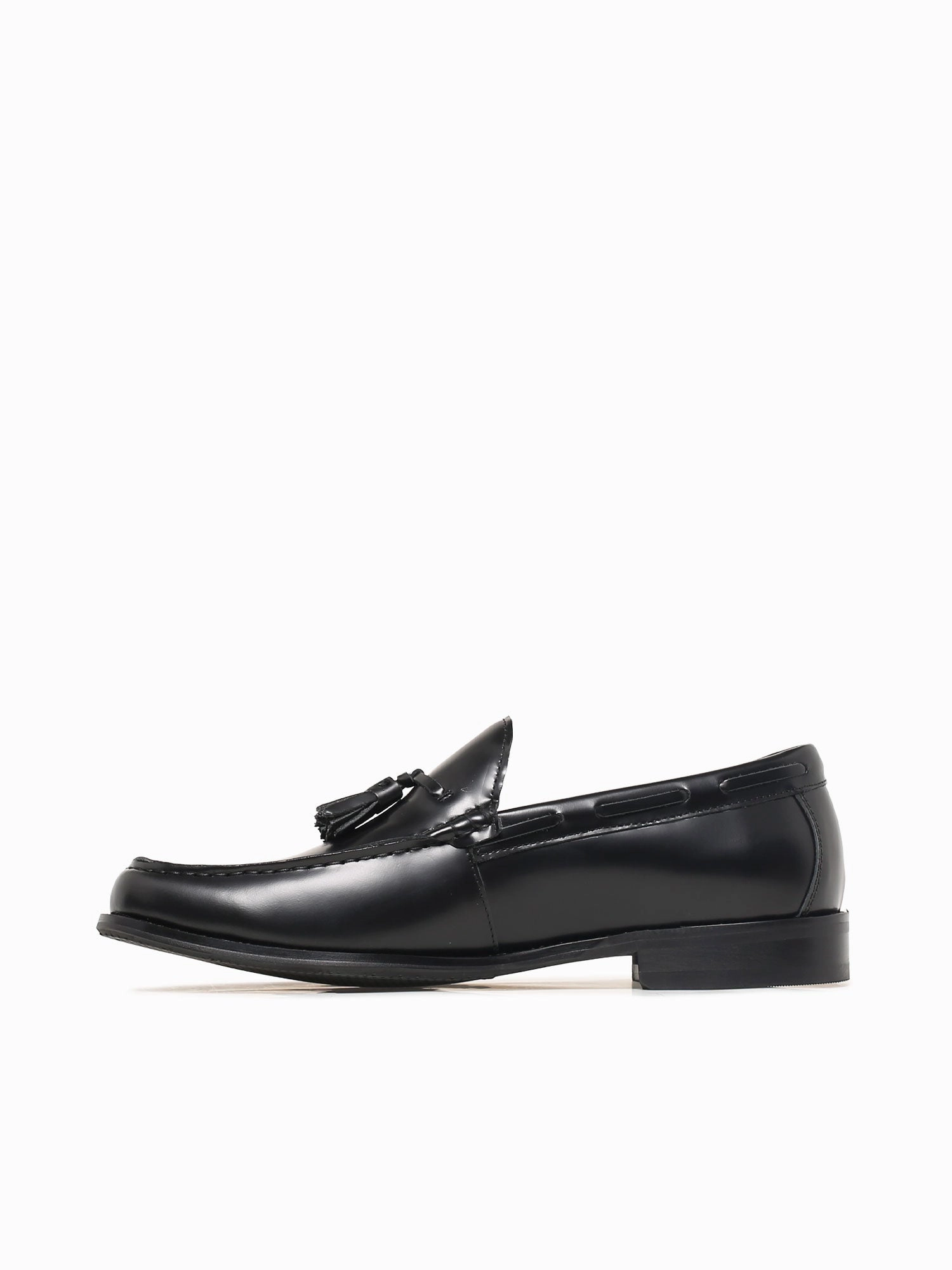 Stretchy Flat Shoes Lucius Black Box Calf Leather