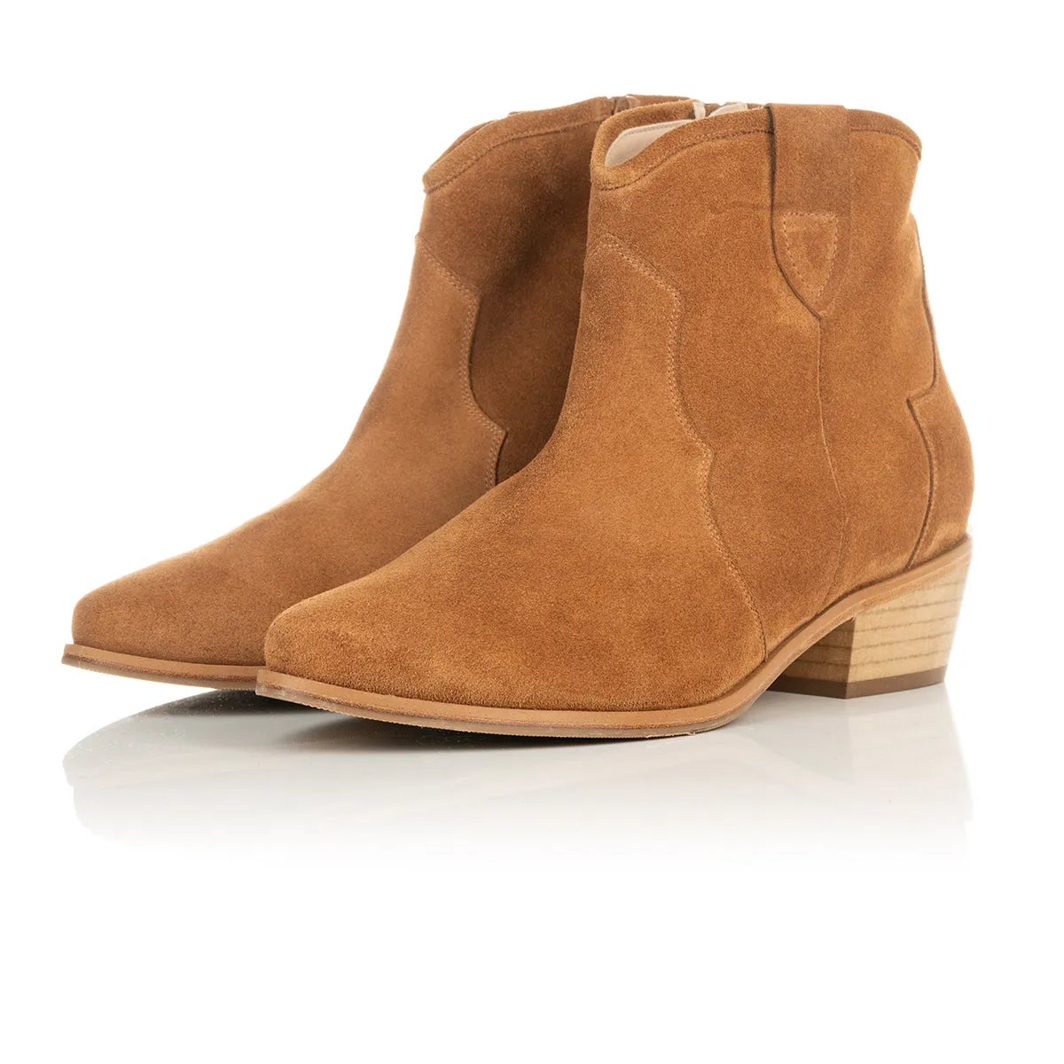 Jago Extra-Wide Fit Cowboy Boots - Tan Nubuck Suede Summer Dresses With Cowboy Boots