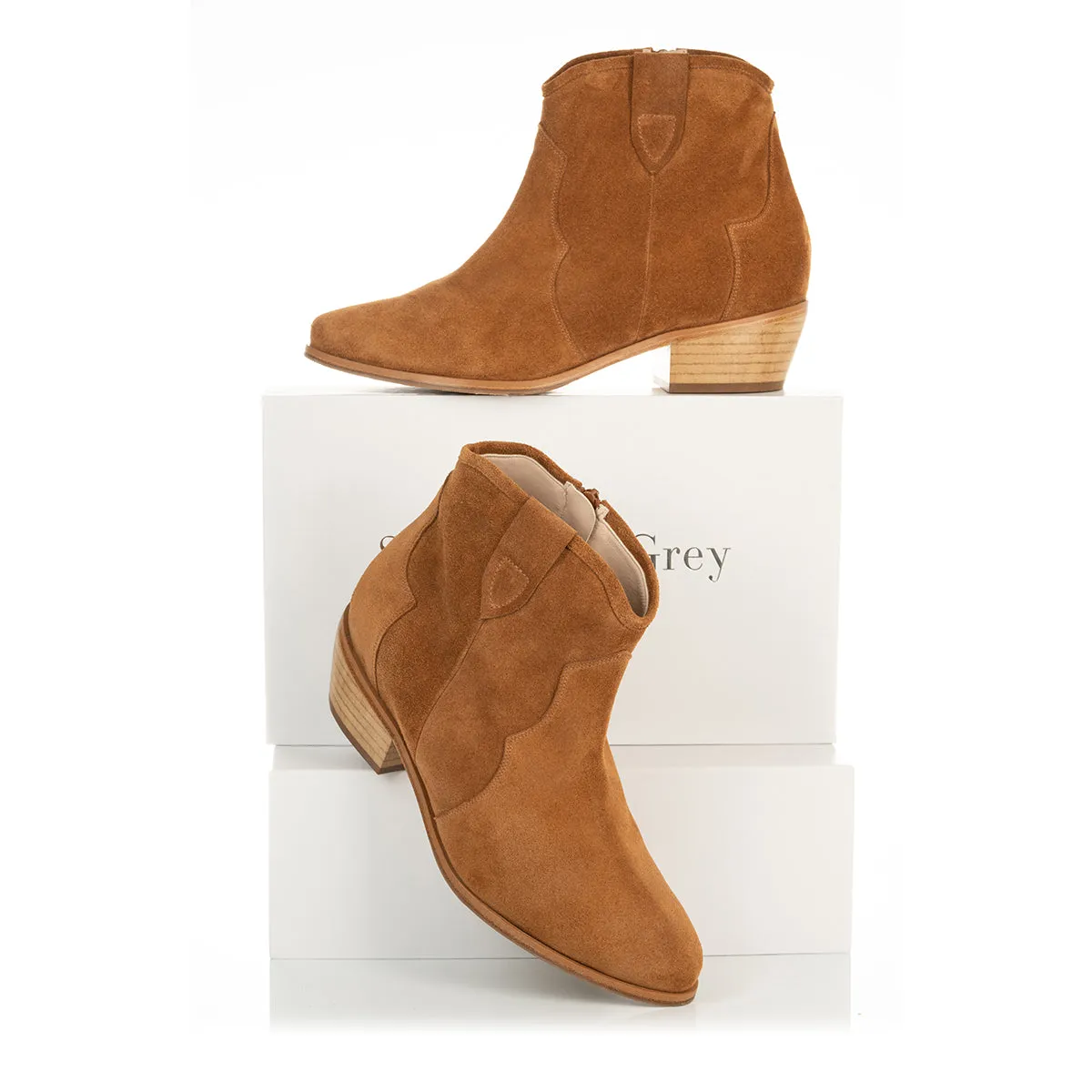 Jago Extra-Wide Fit Cowboy Boots - Tan Nubuck Suede Fuzzy Boots Near Me