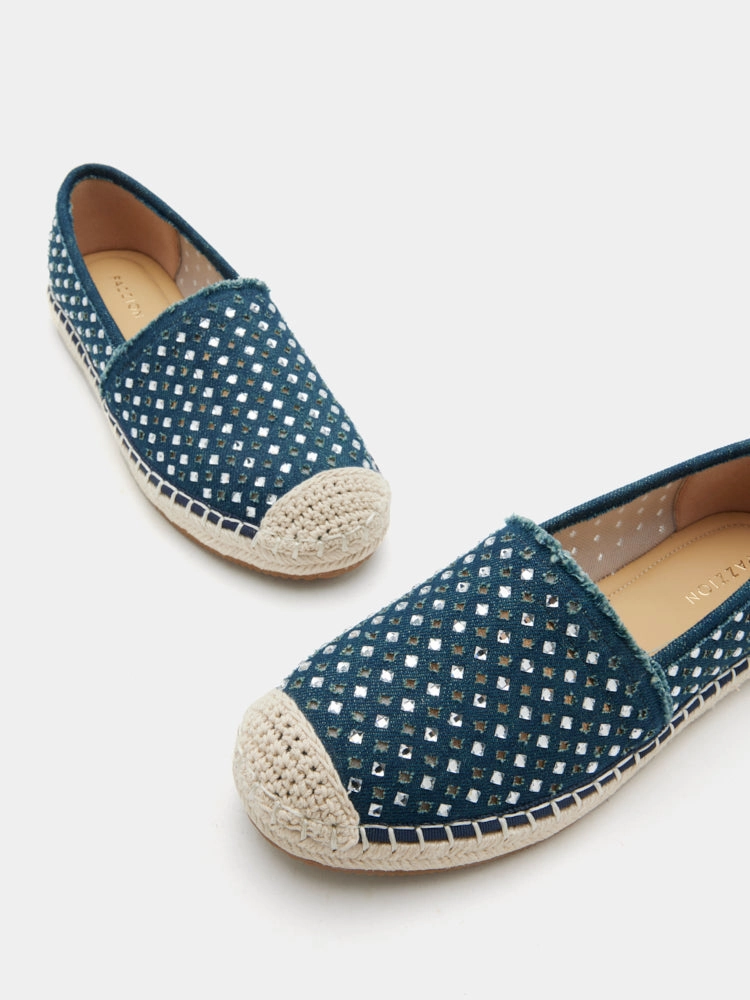 Lela Crystal Studded Espadrilles Prada Shoes Espadrilles