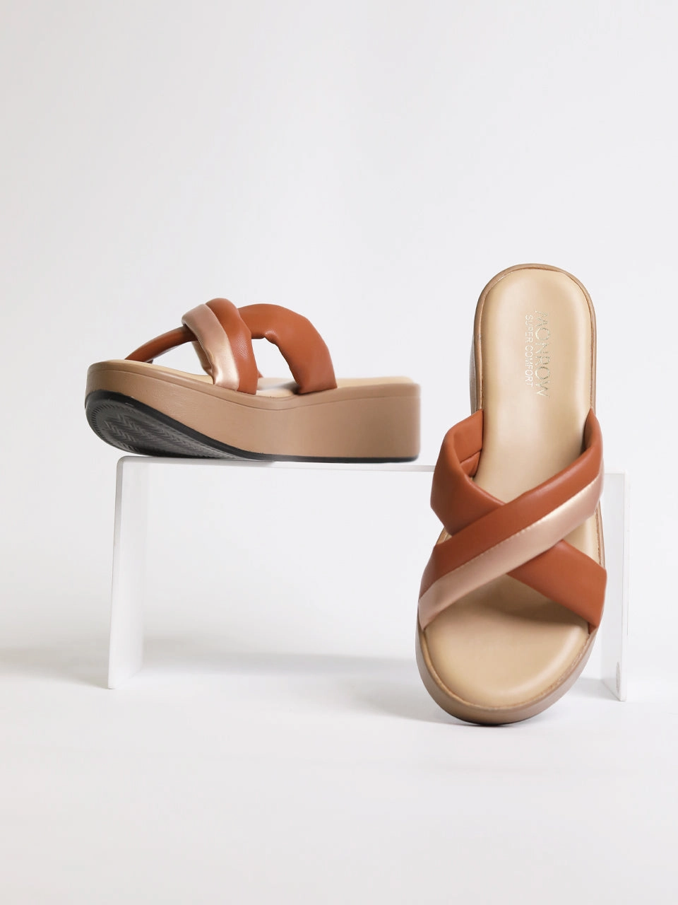 High Heel Foot Worship Juliet Tan Flatform Heels