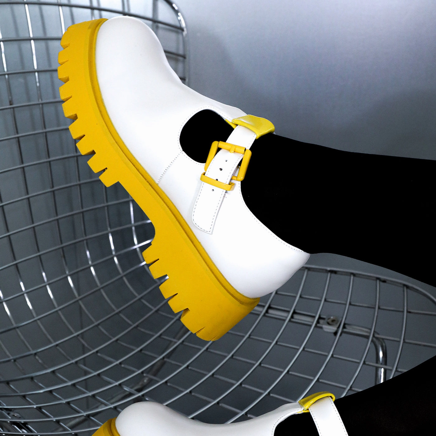 Shoes Mary Jane Ankle Strap Low Heels Comfort Kagamine Rin & Len Chunky Mary Janes - Yellow