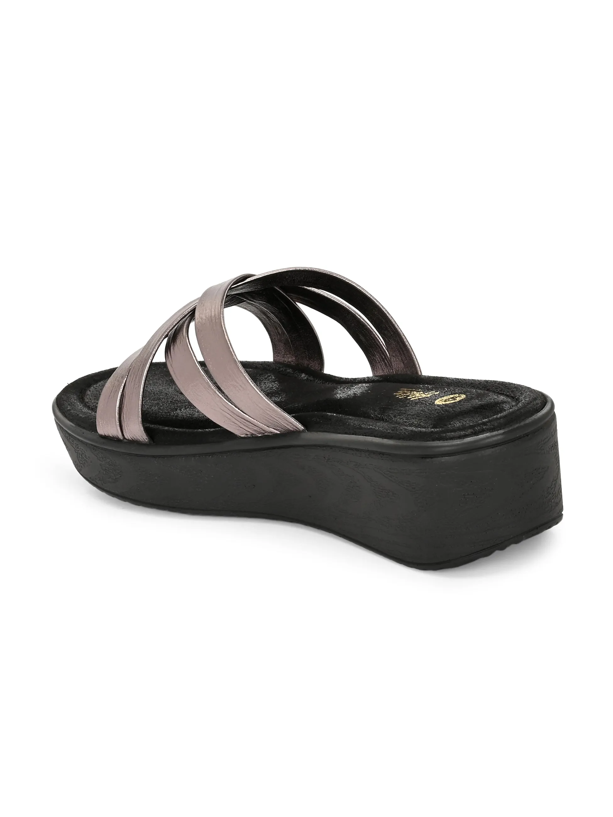 Kaiva Wedge Cross Slippers Work Boots With High Heel