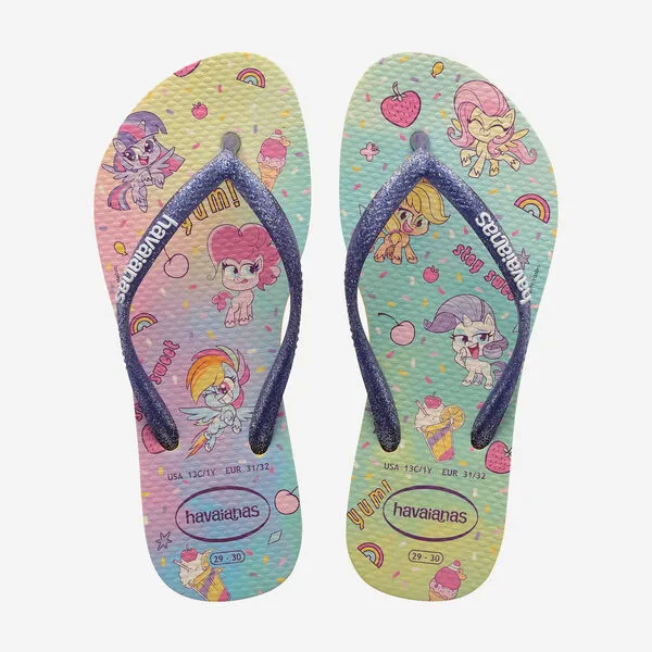 KIDS SLIM MY LITTLE PONY - LEMON YELLOW Relaxed Fit Luxe Foam Flip Flops