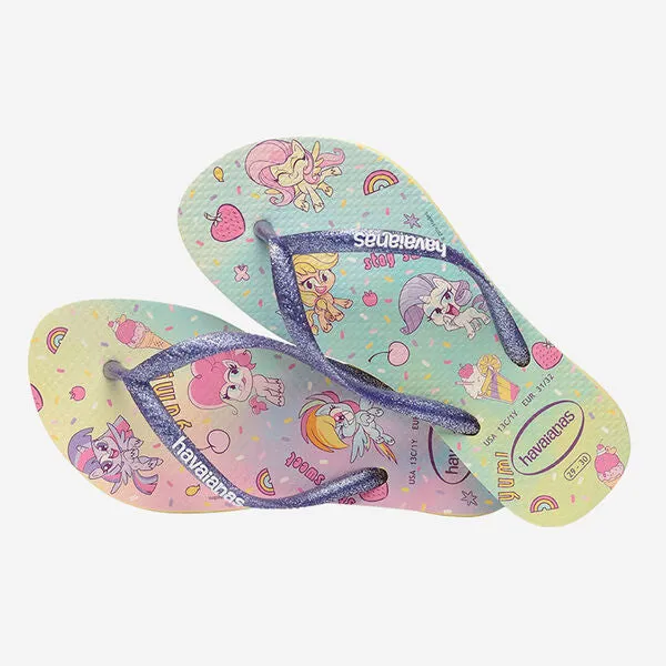 KIDS SLIM MY LITTLE PONY - LEMON YELLOW Flip Flops With Suit