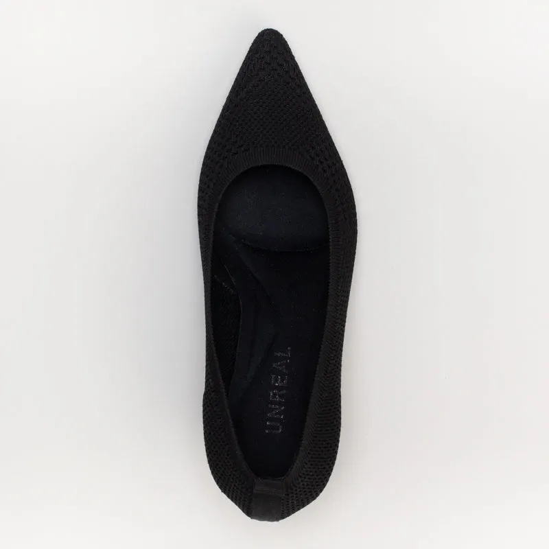 Ankle High Heels Shoes Knit Kitten Court Shoe