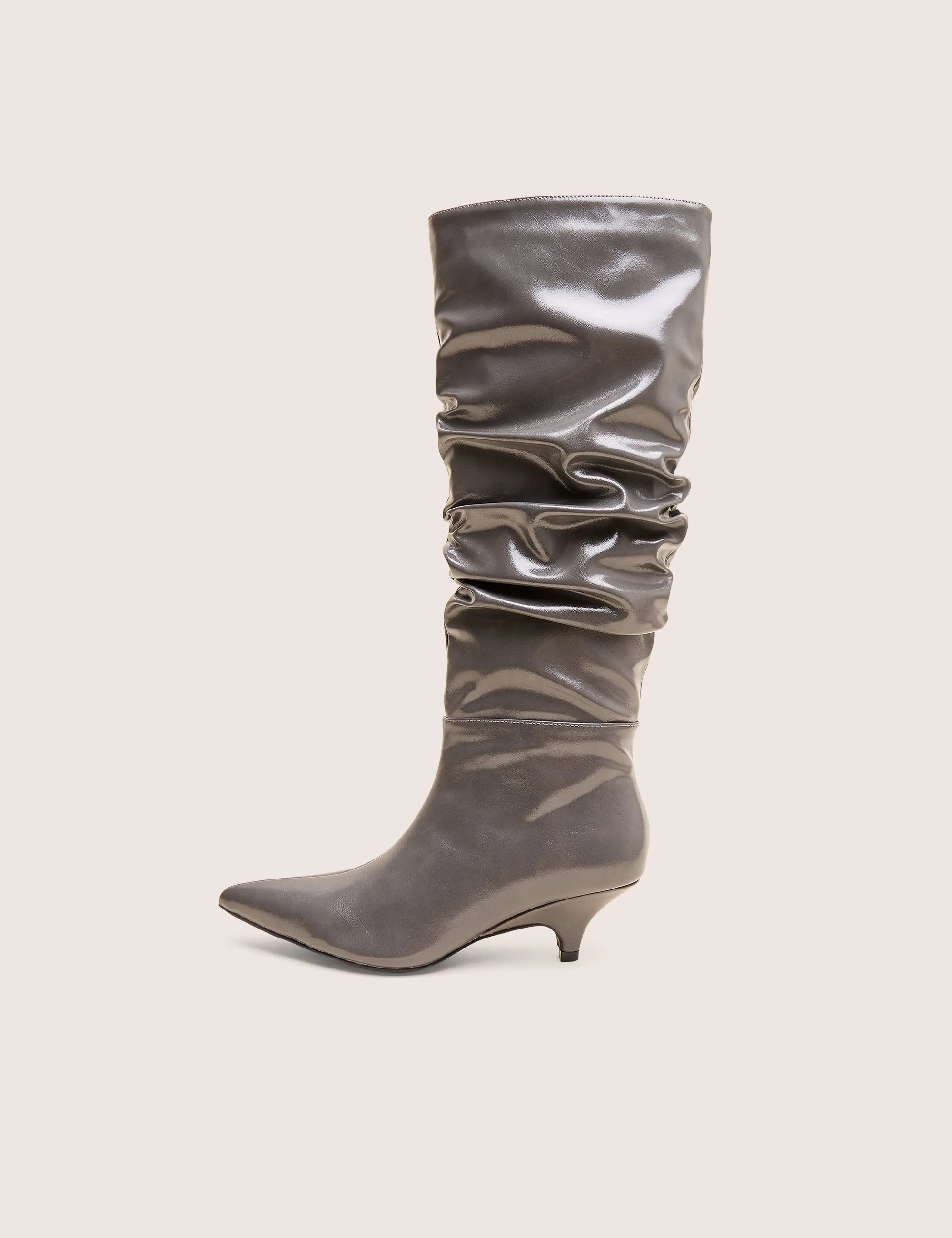 Flat Heel Knee High Boots La Dolce Vita Slate Grey Rouched Kitten Heel Knee High Boots