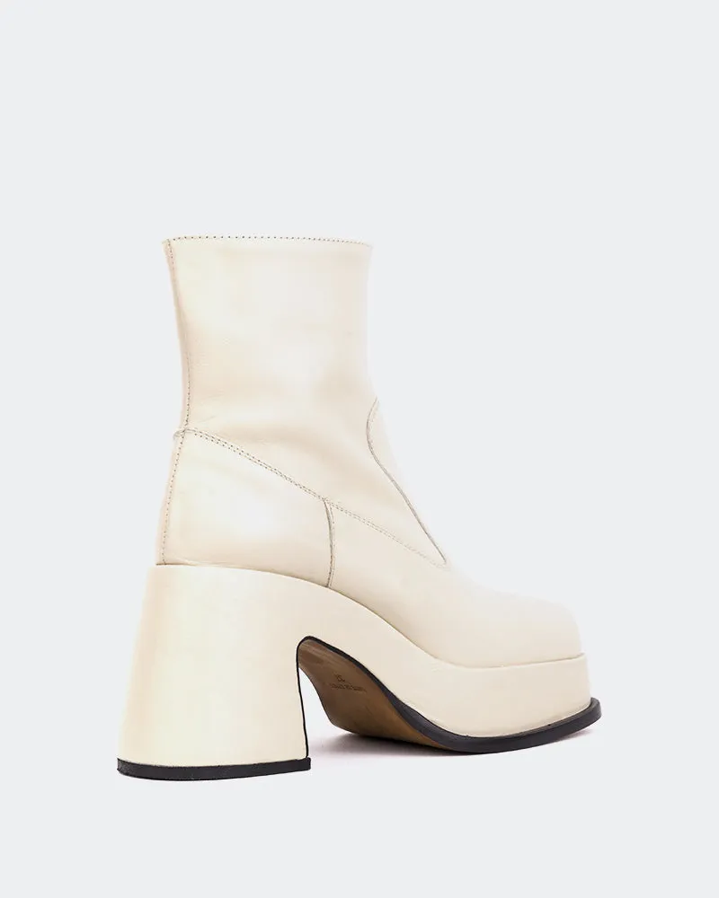 Tri Poppy Ankle Boots Lepic Off White Leather