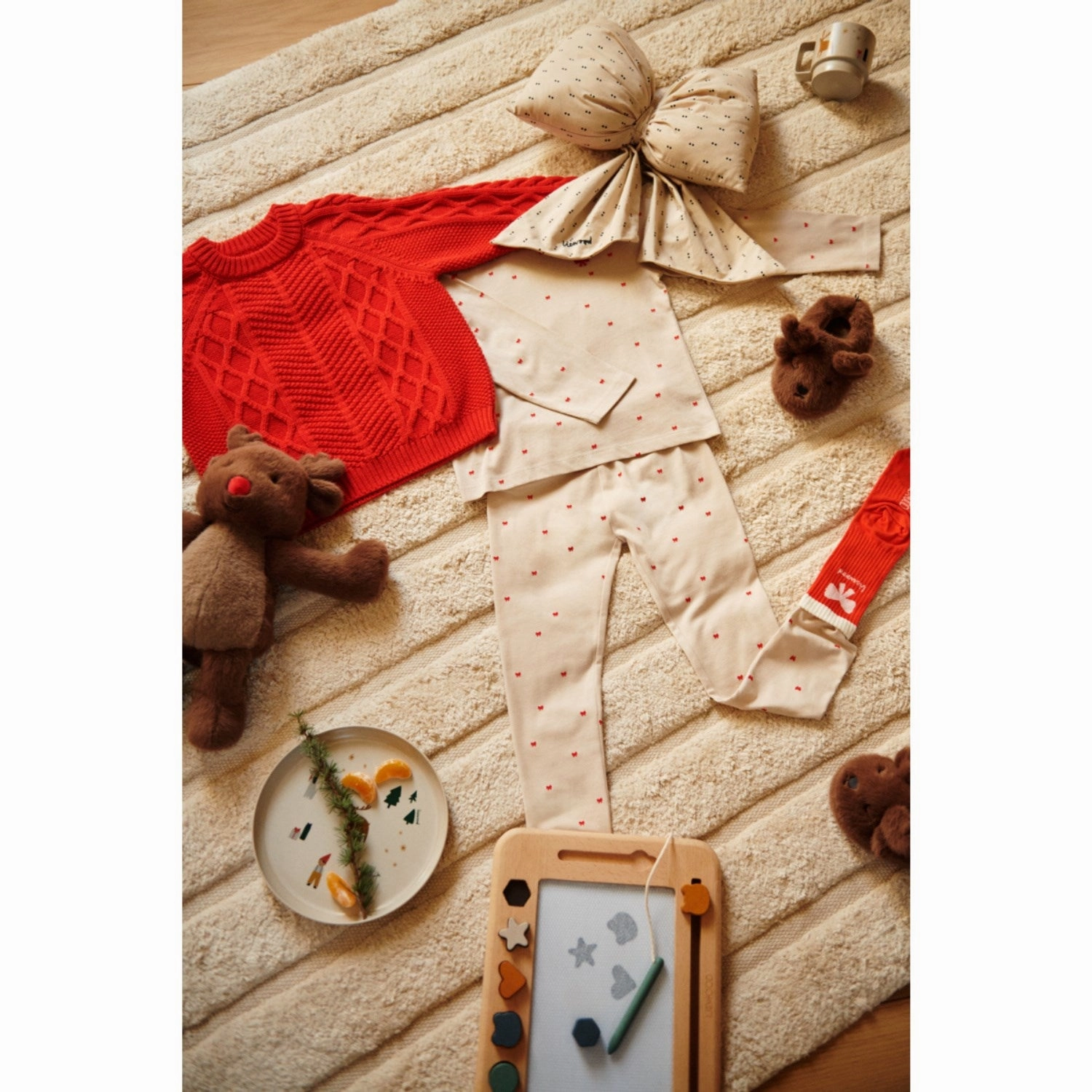 LieWood Pecan Aviaja Reindeer Slippers Scuff Slippers