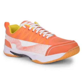 FREEDOM Orange Sports Non-Marking Paddle/Pickleball & Badminton Shoes For Men GRIPPER-01 By Liberty Ladies Badminton Shoes