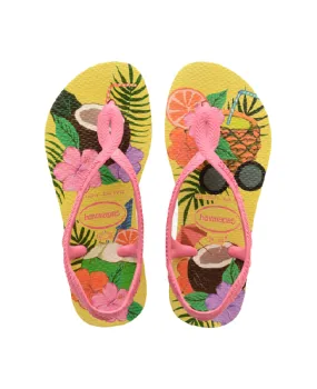 California Flip Flops HAVAIANAS KIDS LUNA PRINT - LEMON YELLOW