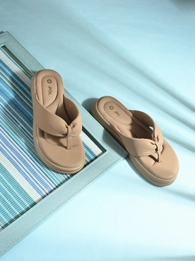 Flip Flop Fuzzy Slippers Liora V Cushioned Slippers