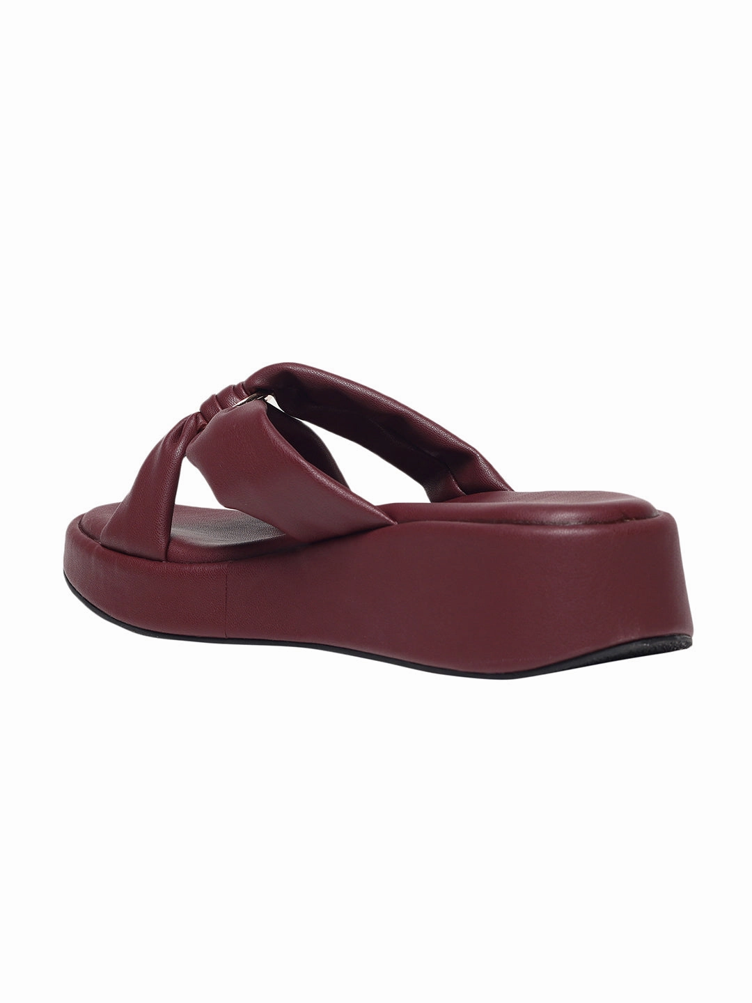 Alani Maroon Wedge Heels High Heel Comfort Inserts