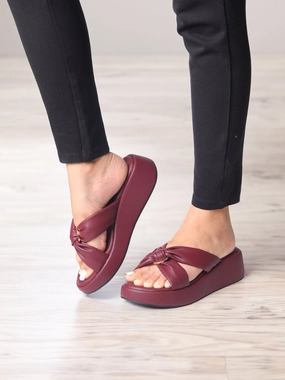Alani Maroon Wedge Heels High Heel Painting