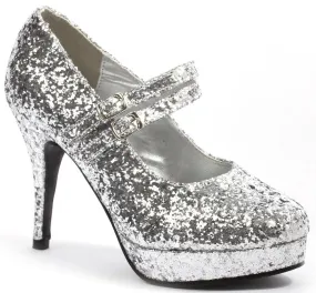 Jennifer Garner Heels 4" Glitter Mary Jane Pump  (ES421-JANE-G)