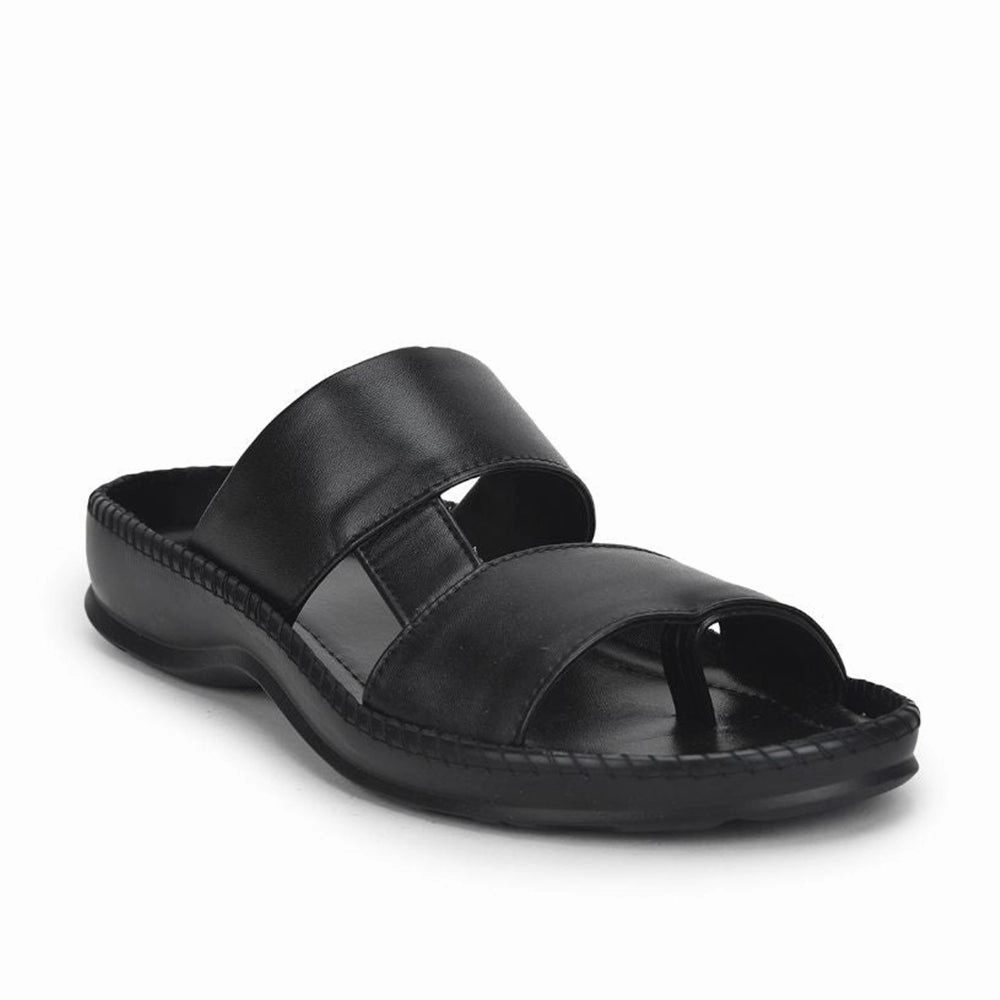 Coolers Casual (Black) Slippers For Men Stemer-12 By Liberty Comfort Slide Sandals
